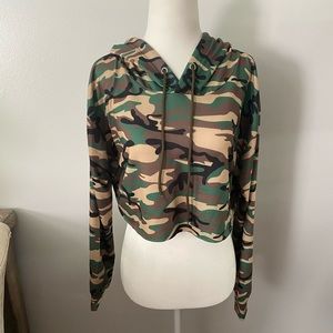 Camouflage Crop Hoodie